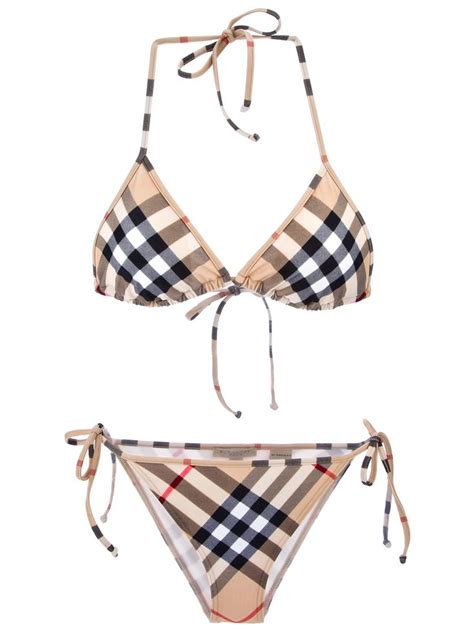 burberry white bikini|Designer Swimwear For Women .